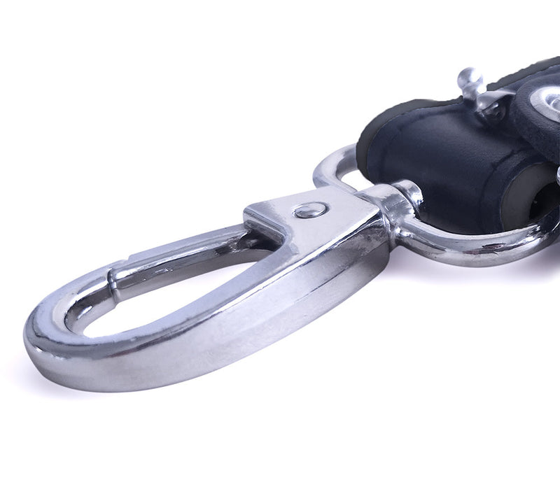 Brutus - Korte Lederen Bondage Leash - Zwart-laced-up.nl