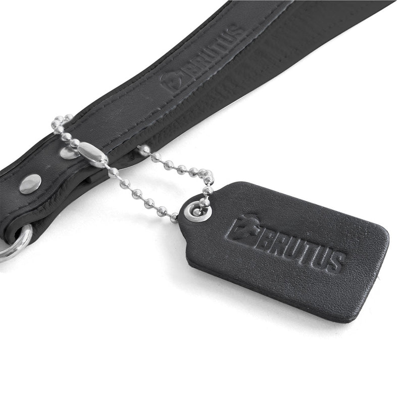 Brutus - Korte Lederen Bondage Leash - Zwart-laced-up.nl
