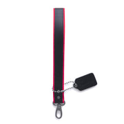 Brutus - Korte Lederen Bondage Leash - Zwart/Rood-laced-up.nl