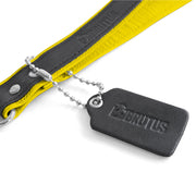 Brutus - Korte Lederen Bondage Leash - Zwart/Geel-laced-up.nl