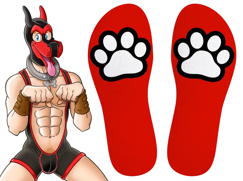 SneakXX - Sneaker Sokken PAW - Rood-laced-up.nl