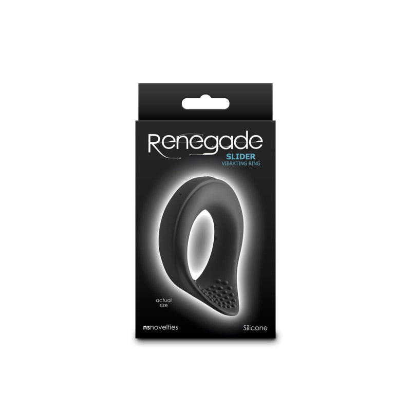 Renegade - Slider - Vibrerende Cockring - Zwart-laced-up.nl