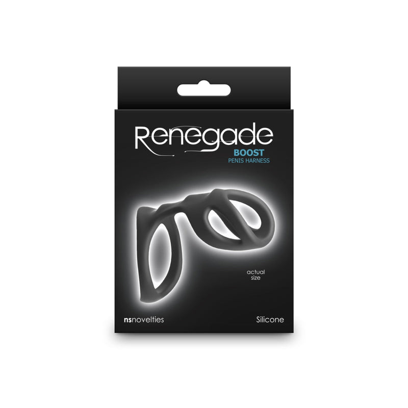 Renegade - Boost Penis Harness - Zwart-laced-up.nl