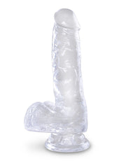 Pipedream - King Cock - Dildo met Balzak - 15 cm - Transparant-laced-up.nl