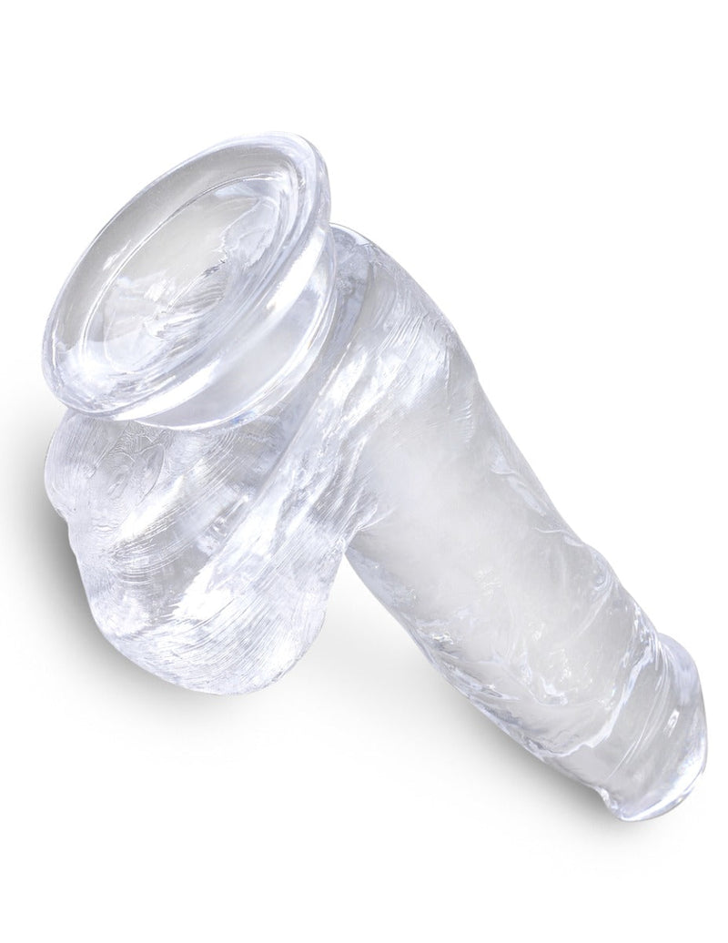 Pipedream - King Cock - Dildo met Balzak - 15 cm - Transparant-laced-up.nl