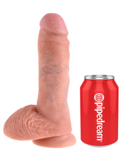 Pipedream - King Cock - Dildo met Balzak - 20,5 cm - Lichte Huidskleur-laced-up.nl