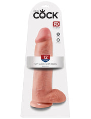 Pipedream - King Cock - Dildo met Balzak - 30,5 cm - Lichte Huidskleur-laced-up.nl