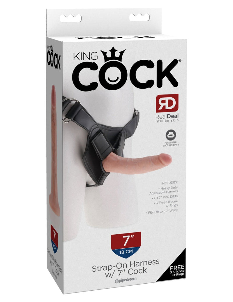 Pipedream - King Cock - Strap on Harness met Dildo - 18 cm - Lichte Huidskleur-laced-up.nl