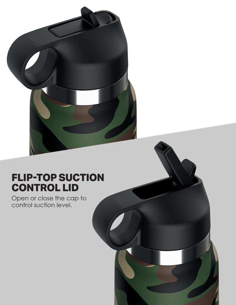 Pipedream - PDX Plus Fap Flask - Happy Camper Discreet Stroker - Frosted/Camouflage-laced-up.nl