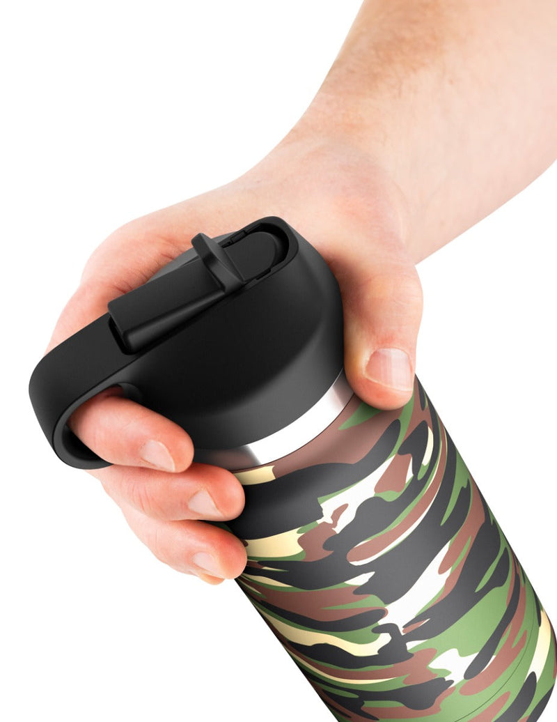 Pipedream - PDX Plus Fap Flask - Happy Camper Discreet Stroker - Frosted/Camouflage-laced-up.nl