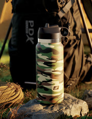 Pipedream - PDX Plus Fap Flask - Happy Camper Discreet Stroker - Frosted/Camouflage-laced-up.nl