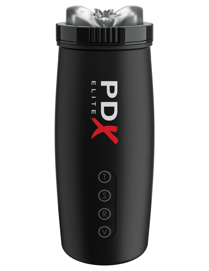 Pipedream - PDX Elite Motorbator 2 - Transparant/Zwart-laced-up.nl