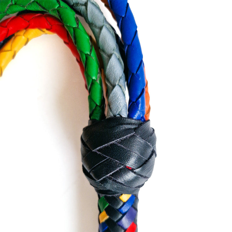 Black Label - Veelkleurige Gevlochten Lederen Flogger-laced-up.nl