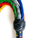 Black Label - Veelkleurige Gevlochten Lederen Flogger-Erotiekvoordeel.nl