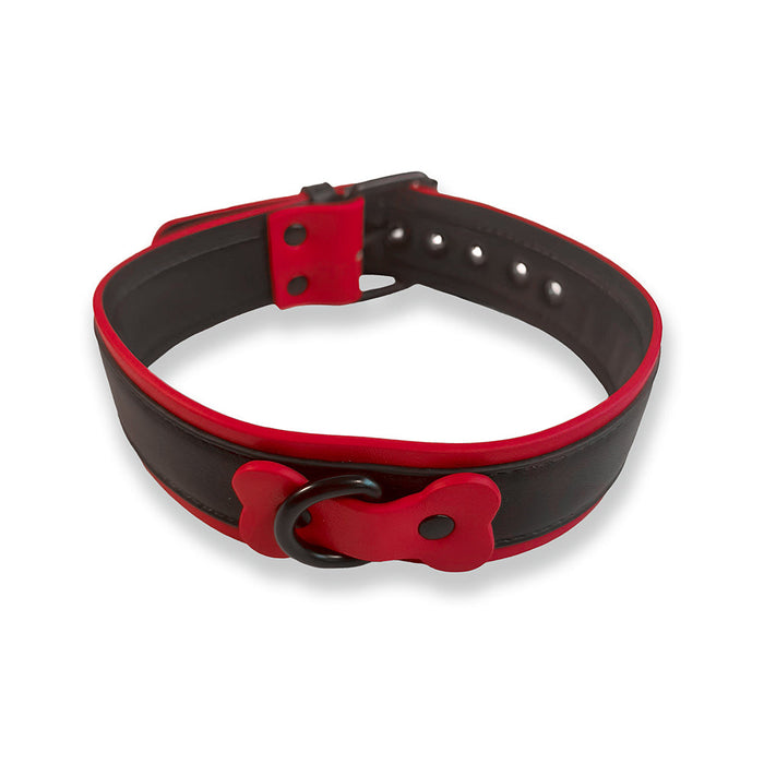 Brutus Vegan Puppy Collar - Zwart/Rood-Erotiekvoordeel.nl