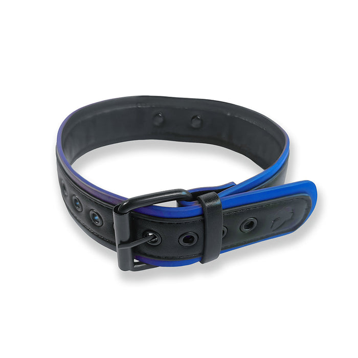 Brutus Vegan Puppy Collar - Zwart/Blauw-Erotiekvoordeel.nl
