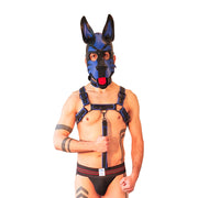 Brutus Vegan Korte Puppy Leash - Zwart/Blauw-laced-up.nl