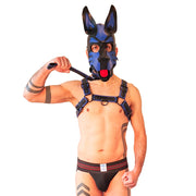 Brutus Vegan Korte Puppy Leash - Zwart/Blauw-laced-up.nl