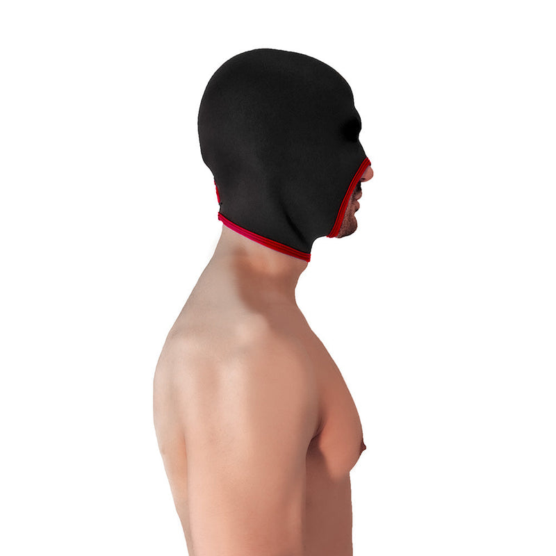 Brutus - Neoprene Blind Face Fucker Hood - Zonder Oogopeningen - Zwart/Rood-laced-up.nl