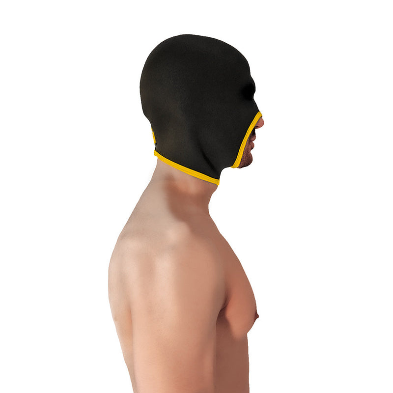 Brutus - Neoprene Blind Face Fucker Hood - Zonder Oogopeningen - Zwart/Geel-laced-up.nl