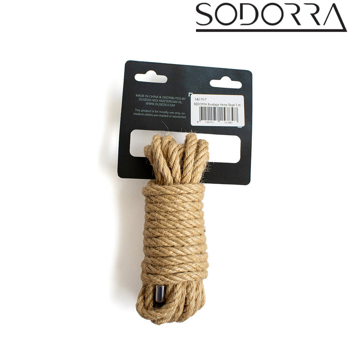 SODORRA - Hemp Shibari Bondagetouw - Naturel - 5 meter-Erotiekvoordeel.nl