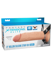 Pipedream - Fantasy X-Tensions - Strap-on met Holle Dildo - 20 cm - Lichte Huidskleur-laced-up.nl