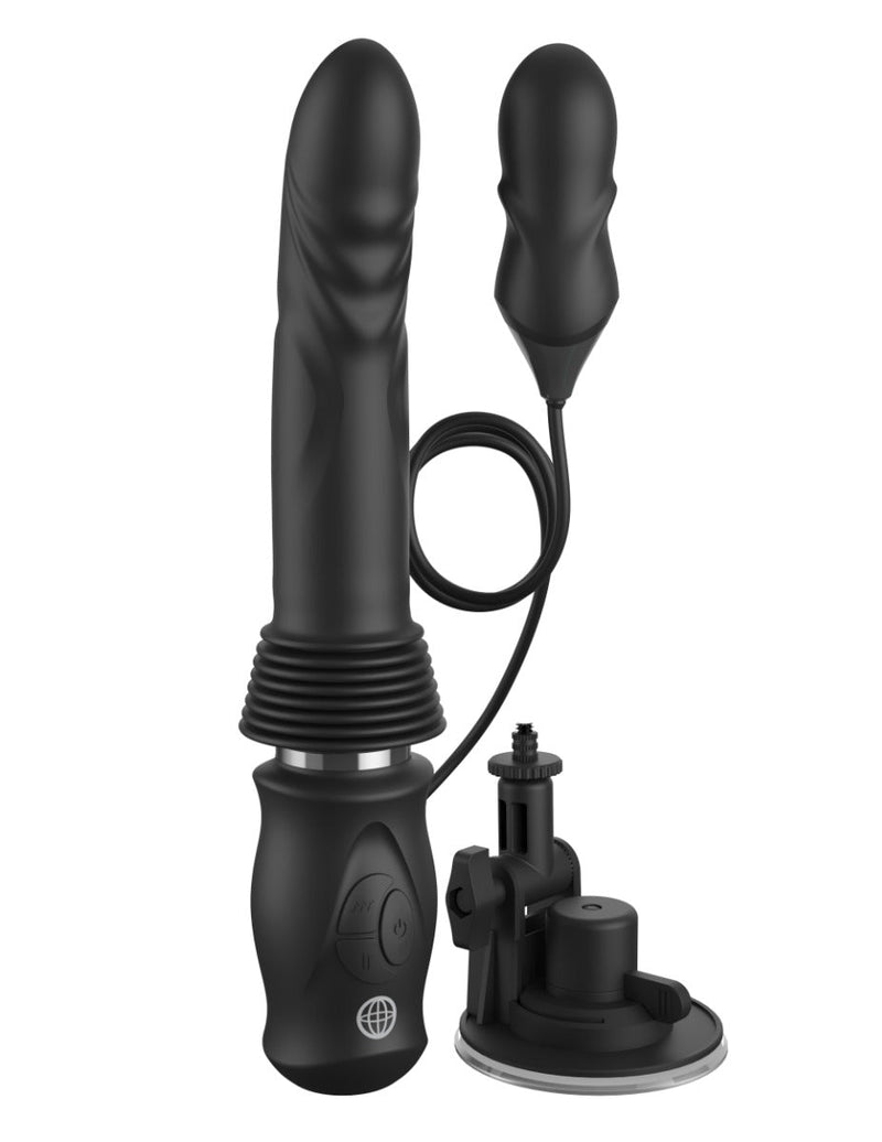 Pipedream - Fetish Fantasy - Ultimate Silicone Thruster - Stotende Vibrator met Handvat - Zwart-laced-up.nl