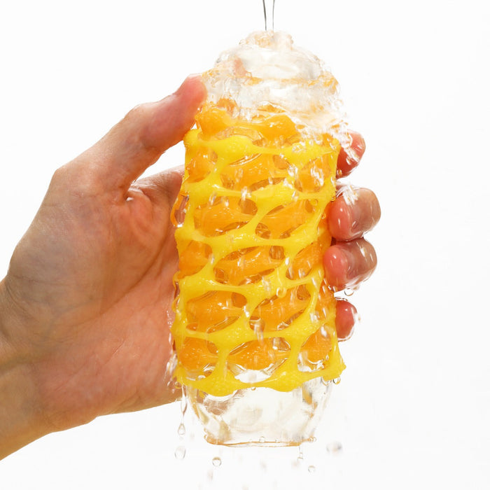 Tenga - Arte Weave Masturbator - Geel/Oranje-Erotiekvoordeel.nl