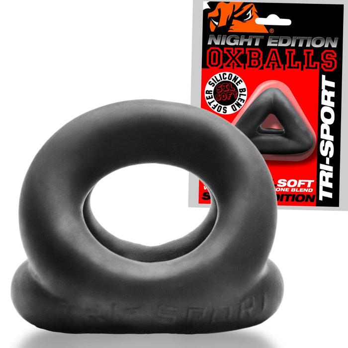 Oxballs - Tri-Sport - Night Edition - Cocksling - Siliconen/TPR - Zwart-Erotiekvoordeel.nl