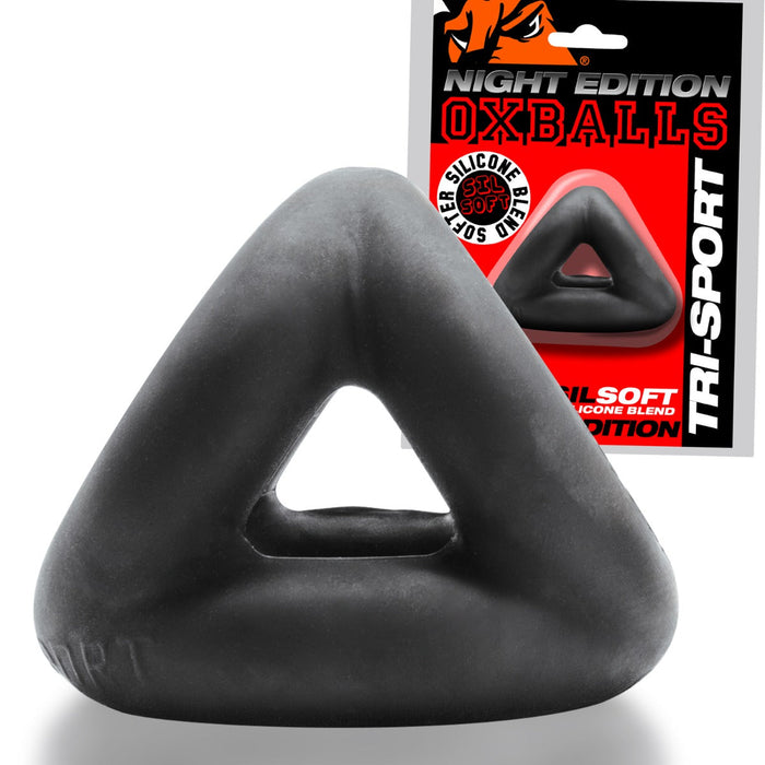 Oxballs - Tri-Sport - Night Edition - Cocksling - Siliconen/TPR - Zwart-Erotiekvoordeel.nl
