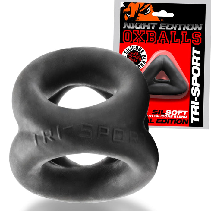 Oxballs - Tri-Sport - Night Edition - Cocksling - Siliconen/TPR - Zwart-Erotiekvoordeel.nl