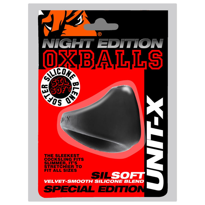 Oxballs - Unit-X Cocksling - Night Edition - Siliconen/TPR - Zwart-Erotiekvoordeel.nl