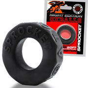 Oxballs - Sprocket Cockring - Night Edition - Siliconen/TPR - Zwart-laced-up.nl
