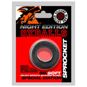 Oxballs - Sprocket Cockring - Night Edition - Siliconen/TPR - Zwart-laced-up.nl