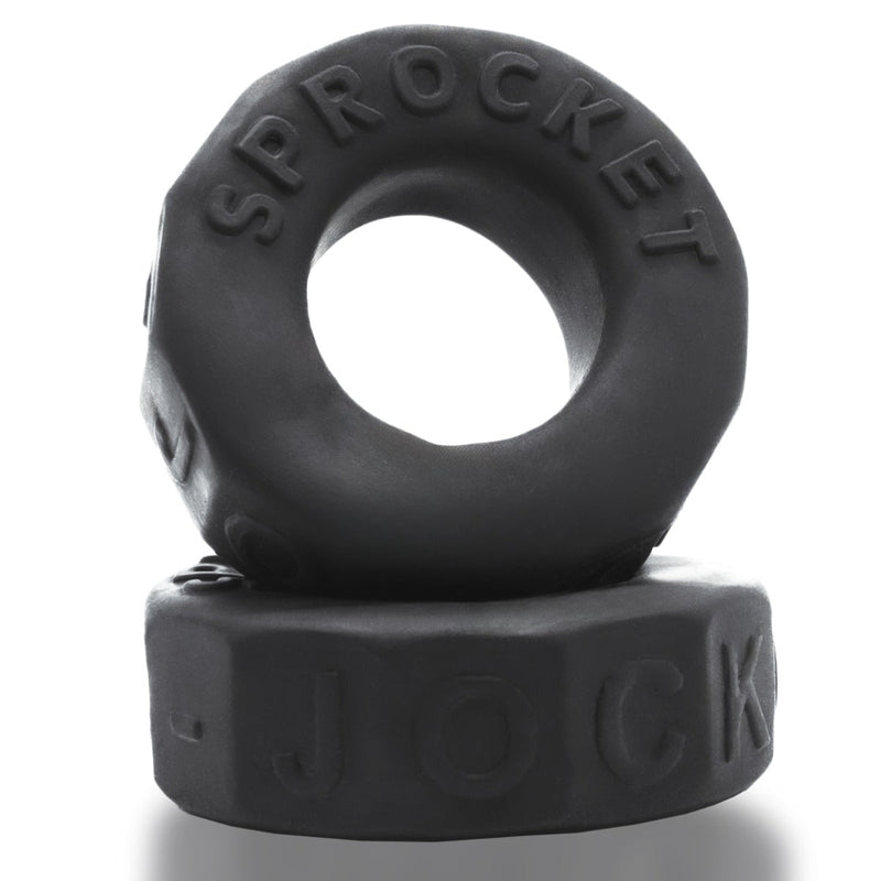 Oxballs - Sprocket Cockring - Night Edition - Siliconen/TPR - Zwart-laced-up.nl