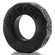 Oxballs - Sprocket Cockring - Night Edition - Siliconen/TPR - Zwart-laced-up.nl