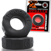 Oxballs - Sprocket Cockring - Night Edition - Siliconen/TPR - Zwart-laced-up.nl