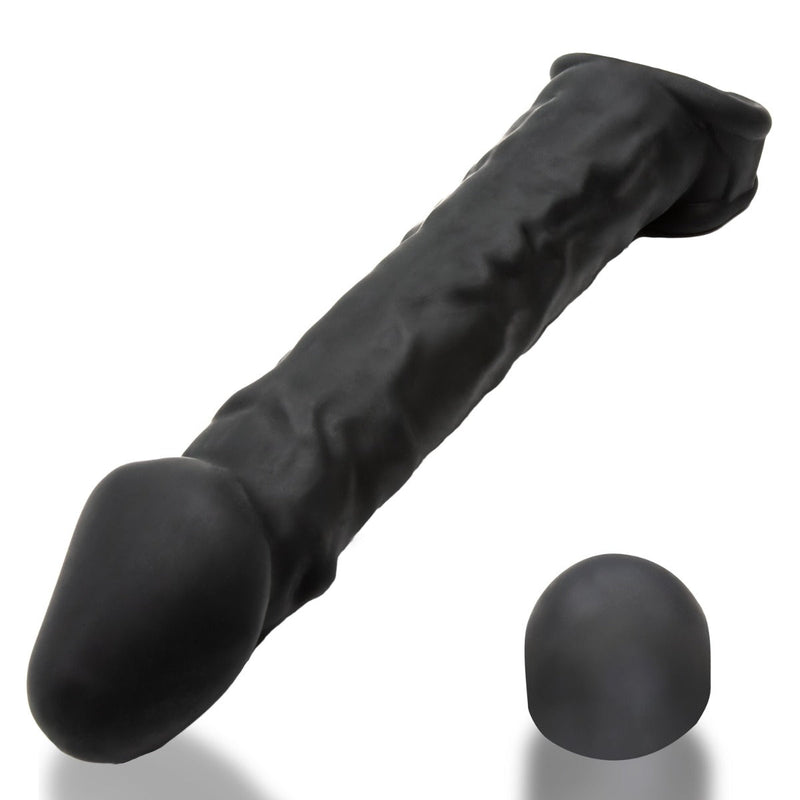 Oxballs - Muscle Ripped - Penis Sleeve - Night Edition - Siliconen/TPR - Zwart-laced-up.nl
