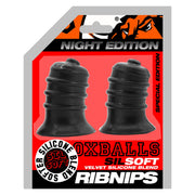 Oxballs - Ribnips - Tepelzuigers - Night Edition - Siliconen/TPR - Zwart-laced-up.nl