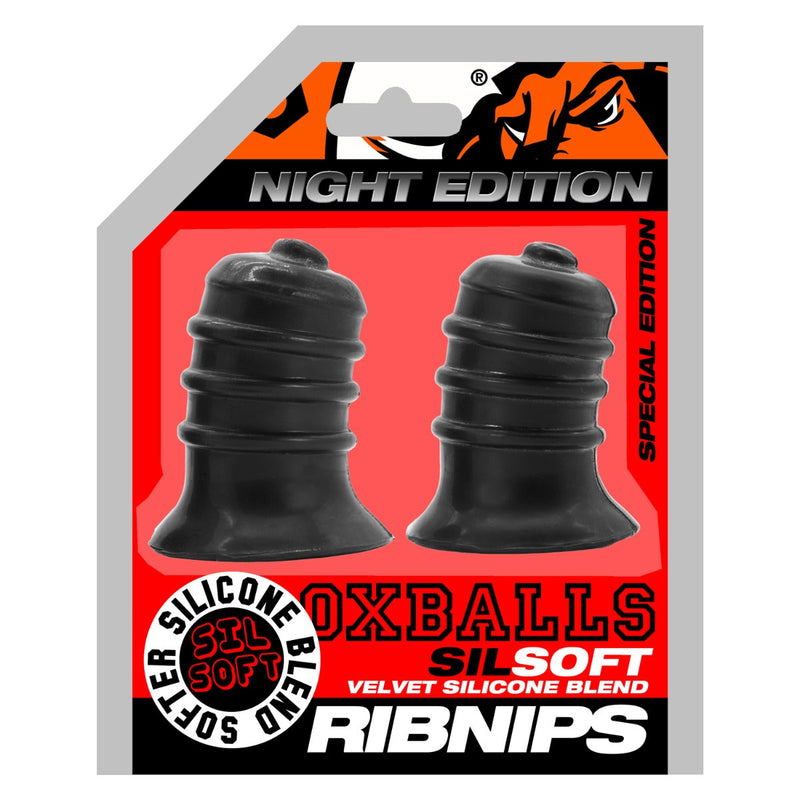 Oxballs - Ribnips - Tepelzuigers - Night Edition - Siliconen/TPR - Zwart-laced-up.nl