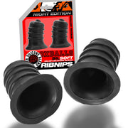 Oxballs - Ribnips - Tepelzuigers - Night Edition - Siliconen/TPR - Zwart-laced-up.nl