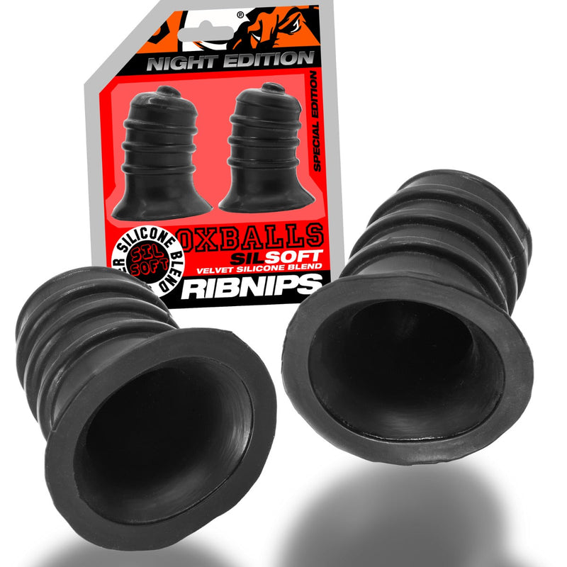 Oxballs - Ribnips - Tepelzuigers - Night Edition - Siliconen/TPR - Zwart-laced-up.nl