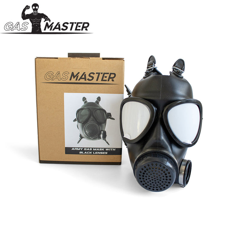 GASMASTER Army Gas Mask w Black Lenses-laced-up.nl