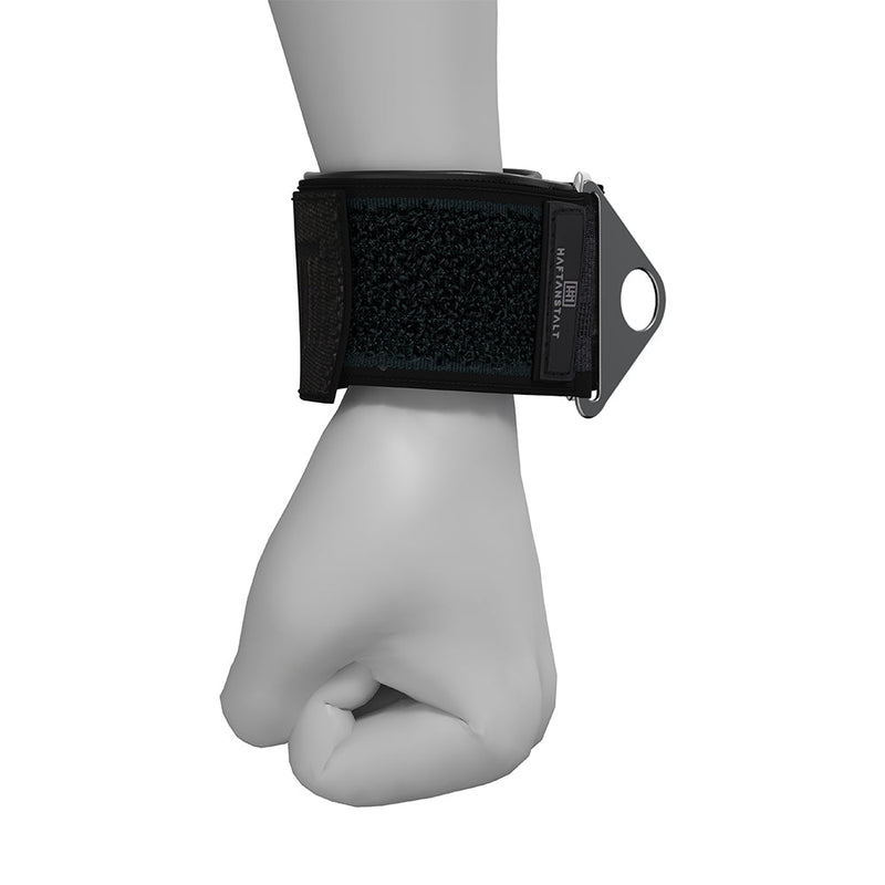 Haftanstalt - Verstelbare Neopreen Handboeien Set met Metalen Gesp - Zwart-laced-up.nl