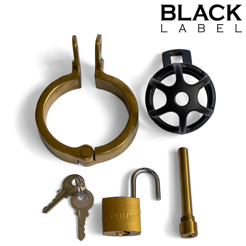 Black Label - Weenie Locker - Jaula de Castidad - Negro/Oro