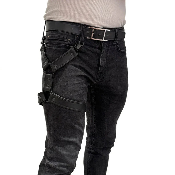 Brutus - Arnés de Cuero - Ajustable - Negro