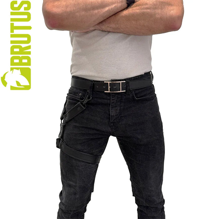 Brutus - Arnés de Cuero - Ajustable - Negro