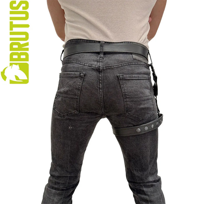 Brutus - Arnés de Cuero - Ajustable - Negro