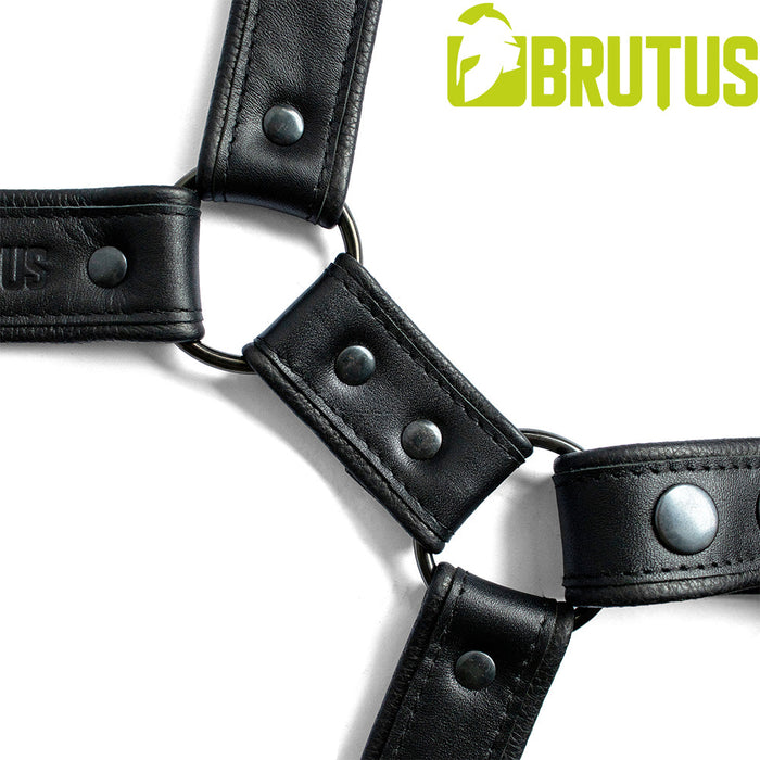 Brutus - Lederen Beenharnas - Verstelbaar- Zwart-Erotiekvoordeel.nl