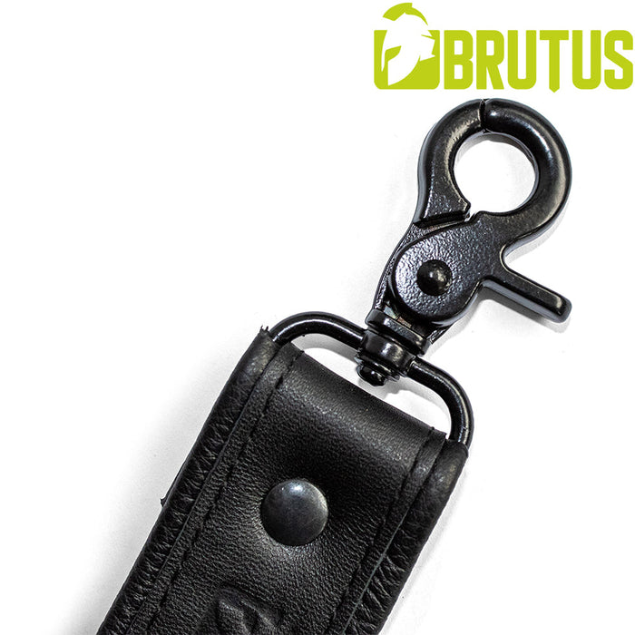 Brutus - Lederen Beenharnas - Verstelbaar- Zwart-Erotiekvoordeel.nl